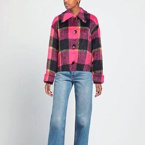 Stand Studio Alexia Brushed Check Coat NWT size 34 (S)